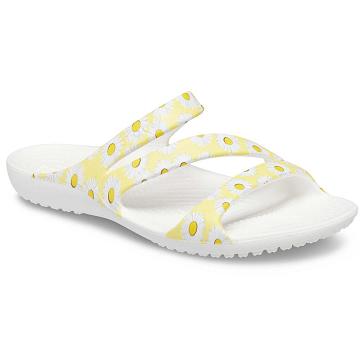 Sandalias Crocs Kadee II Graphic Mujer Blancos Amarillos | Mexico 0495QMAZ